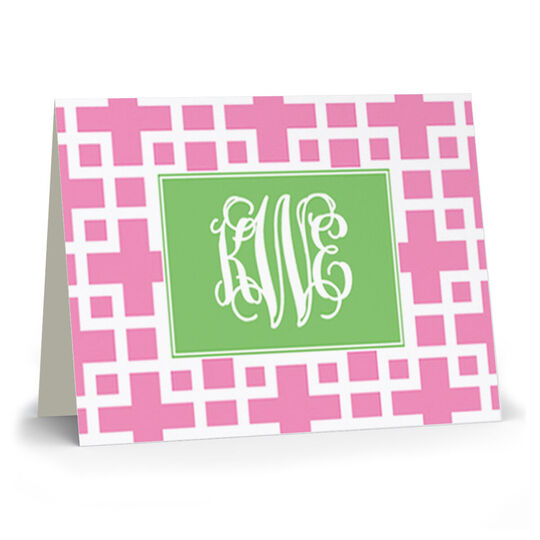 Square Pink Folded Note Cards